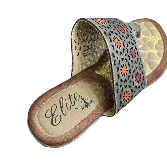 Elite by Corky’s Dominican Perforated Leather Gray Women’s Flat Sandal size 9 - Picture 10 of 15